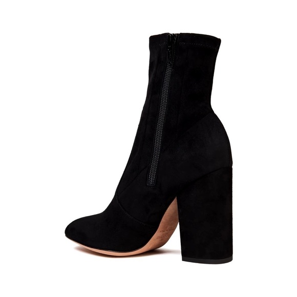 Valentino • Stretch-Suede Sock Boots ankle booties block heeled zip leather - Picture 9 of 16